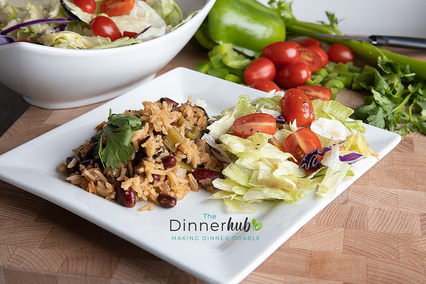 Vegan Red Beans and Rice w/ Simple Green Salad